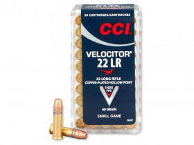 .22LR CCI Velocitor 40gr/2,59g Copper-Plated HP, 50 ks (0047)