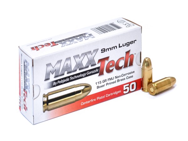 9mm Luger MAXXTech 115gr/7,45g FMJ