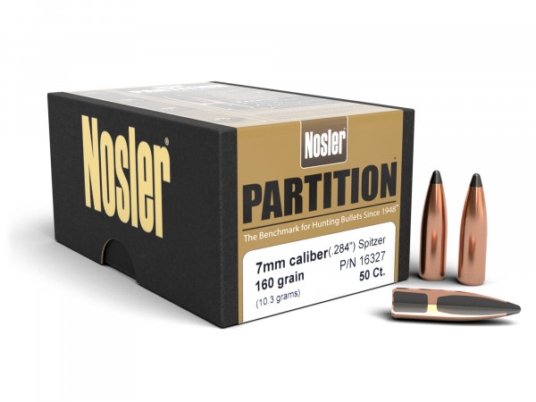Strely Nosler Partition 7mm (.284") Spitzer 160gr/10,4g, 50 ks